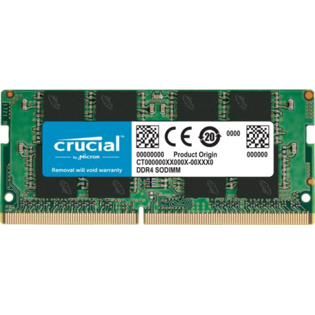 Crucial - DDR4 - module - 8 GB - SO-DIMM 260-pin - 3200 MHz / PC4-25600 - CL22 - unbuffered - non-ECC - 0