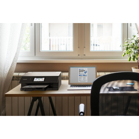Canon PIXMA TS8750 - Multifunction printer - colour - ink-jet - Legal (216 x 356 mm) (original) - A4 / Legal (media) - up to 15 ipm (printing) - 200 sheets - USB 2.0, Wi-Fi(ac) - black - 2