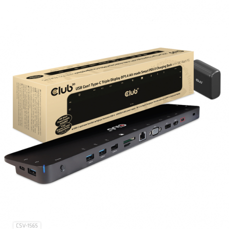 Club 3D CSV-1565 - Docking station - USB-C - VGA, HDMI, DP - GigE - 100 Watt - 0