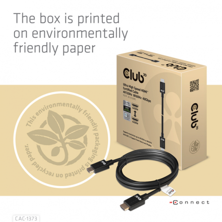 Club 3D - Ultra High Speed - HDMI cable - HDMI male to HDMI male - 3 m - black - 4K120Hz support, 8K60Hz support - 4