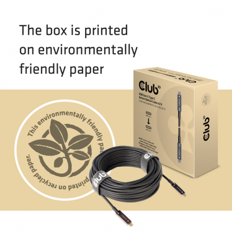 Club 3D - USB cable - 24 pin USB-C (M) to 24 pin USB-C (M) - USB 3.2 Gen 2 - 20 m - Active Optical Cable (AOC) - 1