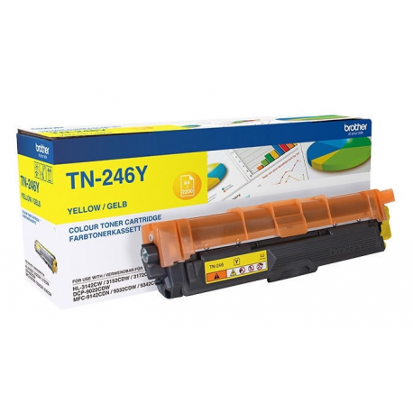 Brother TN246Y - Yellow - original - toner cartridge - for Brother DCP-9017, DCP-9022, HL-3142, HL-3152, HL-3172, MFC-9142, MFC-9332, MFC-9342 - 0