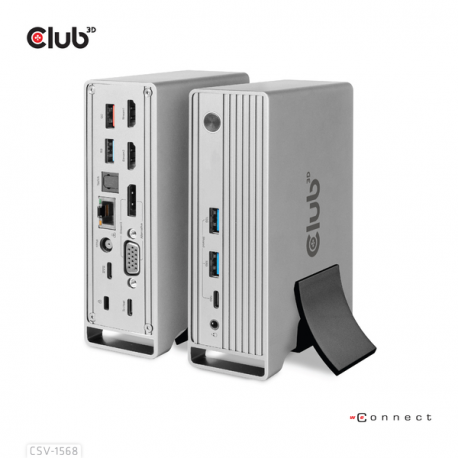 Club 3D - Docking station - USB-C - VGA, 2 x HDMI, DP - GigE - 120 Watt - 11