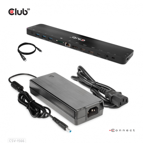 Club 3D - Docking station - USB-C - 2 x HDMI, DP - GigE - 120 Watt - 5
