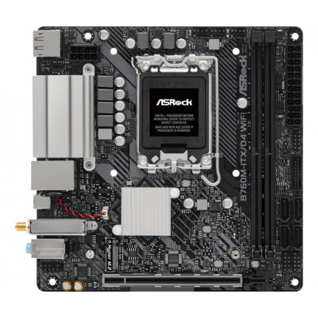 ASRock B760M-ITX / D4 WiFi - Motherboard - mini ITX - LGA1700 Socket - B760 Chipset - USB 3.2 Gen 1, USB-C 3.2 Gen 2x2 - Bluetooth, Gigabit LAN, Wi-Fi - onboard graphics (CPU required) - HD Audio (8-channel) - 1