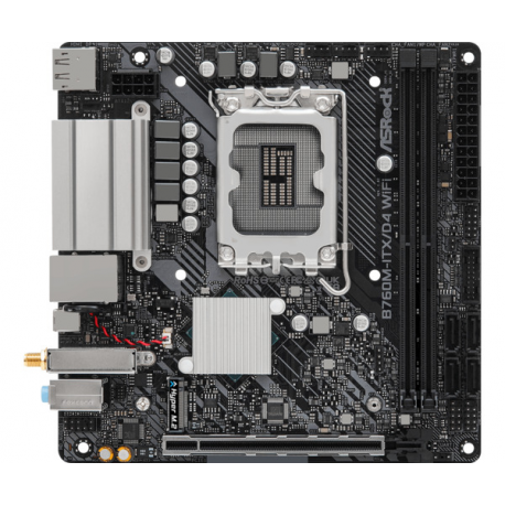 ASRock B760M-ITX / D4 WiFi - Motherboard - mini ITX - LGA1700 Socket - B760 Chipset - USB 3.2 Gen 1, USB-C 3.2 Gen 2x2 - Bluetooth, Gigabit LAN, Wi-Fi - onboard graphics (CPU required) - HD Audio (8-channel) - 2