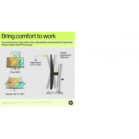 HP E27u G5 PVC Free - E-Series - LED monitor - 27" - 2560 x 1440 QHD @ 75 Hz - IPS - 350 cd / m² - 1000:1 - 5 ms - HDMI, DisplayPort, USB-C - black head, black and silver (stand) - 14