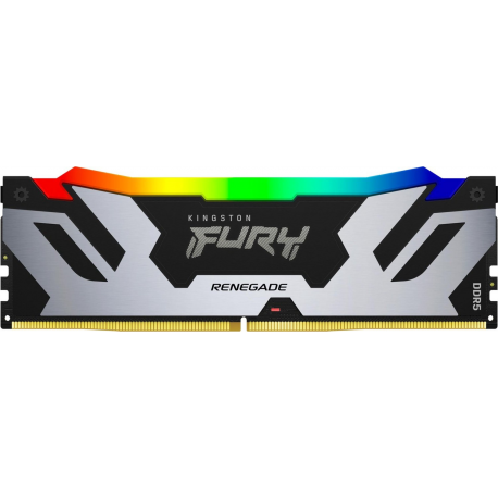 Kingston FURY Renegade RGB - DDR5 - module - 32 GB: 1 x 32 GB - DIMM 288-pin - 6400 MHz  /  PC5-51200 - CL32 - 1.1 V - unbuffered - on-die ECC - black, silver - 1