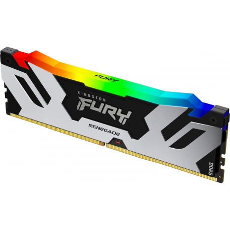Kingston FURY Renegade RGB - DDR5 - module - 32 GB: 1 x 32 GB - DIMM 288-pin - 6400 MHz  /  PC5-51200 - CL32 - 1.1 V - unbuffered - on-die ECC - black, silver - 2