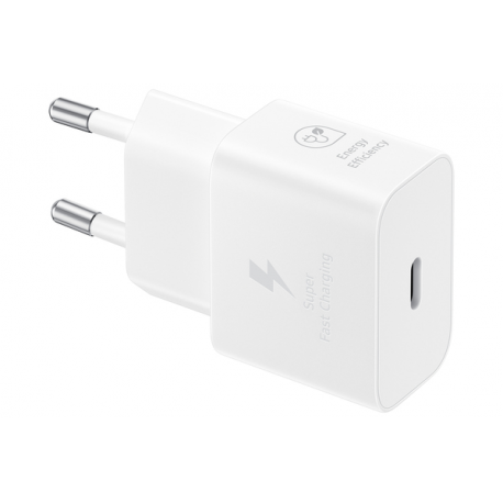 Samsung EP-T2510N - Power adapter - 25 Watt - 3 A - PD 3.0, PD/PPS, SFC (24 pin USB-C) - on cable: USB-C - white - 0