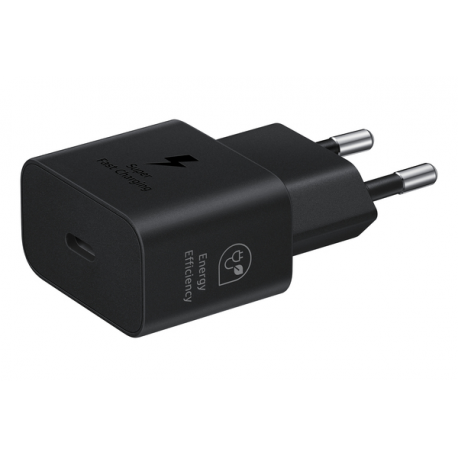 Samsung EP-T2510N - Power adapter - 25 Watt - 3 A - PD 3.0, SFC, PD / PPS (24 pin USB-C) - on cable: USB-C - black - 3