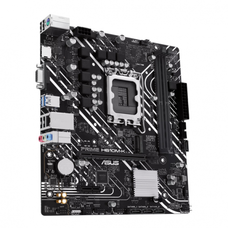 ASUS PRIME H610M-K - Motherboard - micro ATX - LGA1700 Socket - H610 Chipset - USB 3.2 Gen 1 - Gigabit LAN - onboard graphics (CPU required) - HD Audio (8-channel) - 4