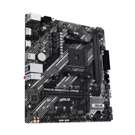 ASUS PRIME B550M-K ARGB - Motherboard - micro ATX - Socket AM4 - AMD B550 Chipset - USB 3.2 Gen 1 - Gigabit LAN - onboard graphics (CPU required) - HD Audio (8-channel) - 5