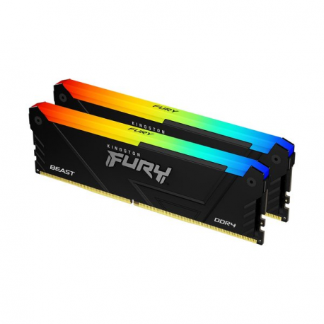 Kingston FURY Beast RGB - DDR4 - kit - 16 GB: 2 x 8 GB - DIMM 288-pin - 3600 MHz  /  PC4-28800 - CL17 - 1.35 V - unbuffered - non-ECC - black - 0