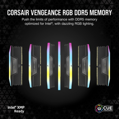 CORSAIR Vengeance RGB - DDR5 - kit - 128 GB: 4 x 32 GB - DIMM 288-pin - 5600 MHz / PC5-44800 - CL40 - 1.25 V - unbuffered - black - 5