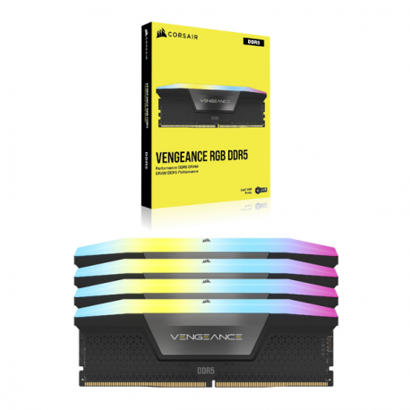 CORSAIR Vengeance RGB - DDR5 - kit - 128 GB: 4 x 32 GB - DIMM 288-pin - 5600 MHz / PC5-44800 - CL40 - 1.25 V - unbuffered - black - 8
