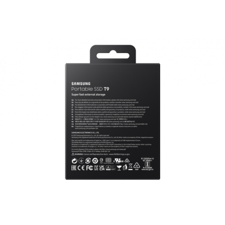 Samsung T9 MU-PG4T0B - SSD - encrypted - 4 TB - external (portable) - USB 3.2 Gen 2x2 (USB-C connector) - 256-bit AES - black - 3