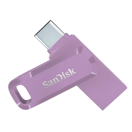 SanDisk Ultra Dual Drive Go - USB flash drive - 64 GB - USB 3.2 Gen 1 / USB-C - lavender - 0