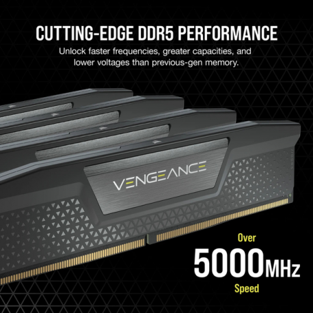 CORSAIR Vengeance - DDR5 - kit - 96 GB: 2 x 48 GB - DIMM 288-pin - 6000 MHz / PC5-48000 - CL30 - 1.40 V - unbuffered - on-die ECC - black - 6