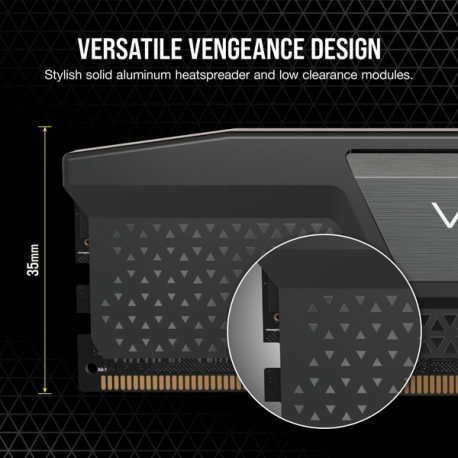 CORSAIR Vengeance - DDR5 - kit - 96 GB: 2 x 48 GB - DIMM 288-pin - 6000 MHz / PC5-48000 - CL30 - 1.40 V - unbuffered - on-die ECC - black - 10