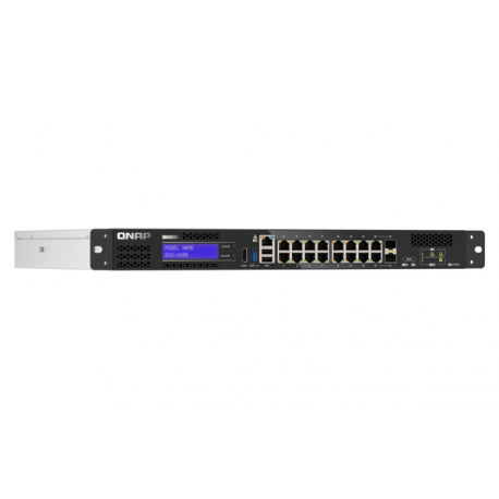 QNAP QGD-1600 - Switch - smart - 4 x 10 / 100 / 1000 (PoE++) + 10 x 10 / 100 / 1000 (PoE+) + 2 x combo Gigabit SFP (PoE+) - rack-mountable - AC - 2