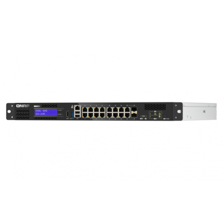 QNAP QGD-1600 - Switch - smart - 4 x 10 / 100 / 1000 (PoE++) + 10 x 10 / 100 / 1000 (PoE+) + 2 x combo Gigabit SFP (PoE+) - rack-mountable - AC - 4