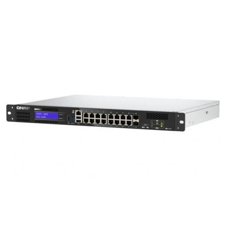 QNAP QGD-1600 - Switch - smart - 4 x 10 / 100 / 1000 (PoE++) + 10 x 10 / 100 / 1000 (PoE+) + 2 x combo Gigabit SFP (PoE+) - rack-mountable - AC - 5