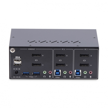 StarTech.com 2-Port Dual-Monitor DisplayPort KVM Switch, 4K 60Hz, 2x USB 5Gbps Hub Ports, 2x USB 2.0 HID Ports, Hotkey and Push-Button Switching, TAA Compliant - ESD Level 3 Protection (P2DD46A2-KVM-SWITCH) - KVM  /  audio  /  USB switch - 2 x KVM  /  audio  /  USB - 1 local user - desktop - TAA Compliant - 2