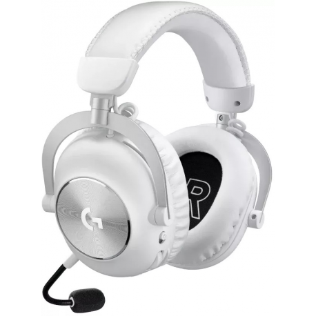 Logitech PRO X - Gaming - headset - full size - LIGHTSPEED - wireless - noise isolating - white - 2