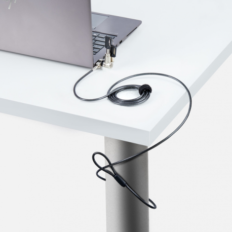 StarTech.com Universal Laptop Lock 6.6ft (2m), Security Cable For Notebook Compatible With Noble Wedge® / Nano / K-Slot; Keyed Locking Cable - Anti-Theft Cut-Resistant Steel Cable (UNIVK-LAPTOP-LOCK) - Security cable lock - black, silver - 2 m - 9