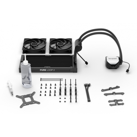 be quiet! Pure Loop 2 - Processor liquid cooling system - Radiator Size: 240 mm - (for: LGA1155, LGA1150, LGA1151, AM4, LGA1200, LGA1700, AM5) - copper - 120 mm - black - 1