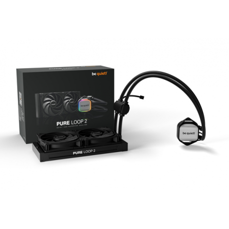 be quiet! Pure Loop 2 - Processor liquid cooling system - Radiator Size: 240 mm - (for: LGA1155, LGA1150, LGA1151, AM4, LGA1200, LGA1700, AM5) - copper - 120 mm - black - 7