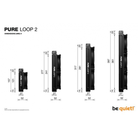 be quiet! Pure Loop 2 - Processor liquid cooling system - Radiator Size: 240 mm - (for: LGA1155, LGA1150, LGA1151, AM4, LGA1200, LGA1700, AM5) - copper - 120 mm - black - 8