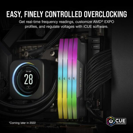 CORSAIR Vengeance RGB - DDR5 - kit - 32 GB: 2 x 16 GB - DIMM 288-pin - 2800 MHz / PC5-44800 - CL40 - 1.25 V - black - 3