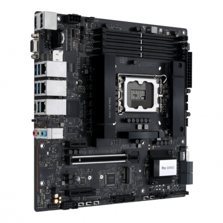 ASUS PRO WS W680M-ACE SE - Motherboard - micro ATX - LGA1700 Socket - W680 Chipset - USB 3.2 Gen 1, USB 3.2 Gen 2, USB-C 3.2 Gen2, USB-C 3.2 Gen 2x2 - Gigabit LAN, 2 x 2.5 Gigabit LAN - onboard graphics - HD Audio (8-channel) - 3