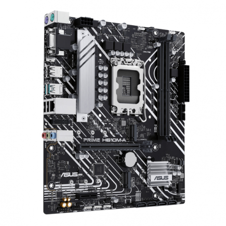 ASUS PRIME H610M-A-CSM - Motherboard - micro ATX - LGA1700 Socket - H610 Chipset - USB 3.2 Gen 1, USB 3.2 Gen 2 - Gigabit LAN - onboard graphics (CPU required) - HD Audio (8-channel) - 2