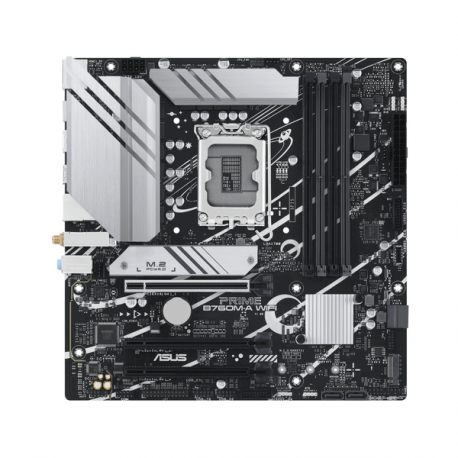 ASUS PRIME B760M-A WIFI - Motherboard - micro ATX - LGA1700 Socket - B760 Chipset - USB 3.2 Gen 1, USB 3.2 Gen 2, USB-C 3.2 Gen 1 - 2.5 Gigabit LAN, Wi-Fi 6, Bluetooth - onboard graphics (CPU required) - HD Audio (8-channel) - 0