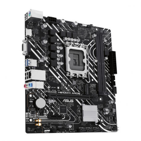 ASUS PRIME H610M-K ARGB - Motherboard - micro ATX - LGA1700 Socket - H610 Chipset - USB 3.2 Gen 1 - Gigabit LAN - onboard graphics (CPU required) - HD Audio (8-channel) - 5