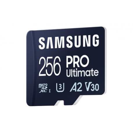 Samsung PRO Ultimate MB-MY256SA - Flash memory card (SD adapter included) - 256 GB - A2  /  Video Class V30  /  UHS-I U3 - microSDXC UHS-I - blue - 6