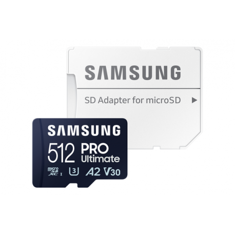 Samsung PRO Ultimate MB-MY512SA - Flash memory card (SD adapter included) - 512 GB - A2  /  Video Class V30  /  UHS-I U3 - microSDXC UHS-I - blue - 2