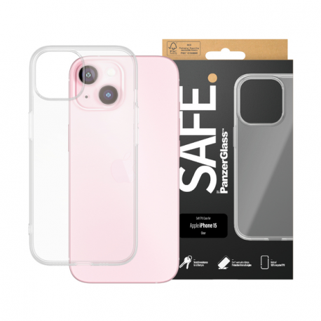 SAFE. by PanzerGlass - Back cover for mobile phone - self-healing TPU - transparent - for Apple iPhone 15 - 3