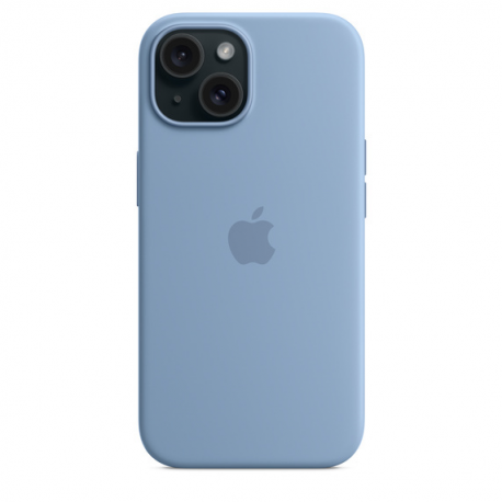 Apple - Back cover for mobile phone - MagSafe compatibility - silicone - winter blue - for iPhone 15 - 4