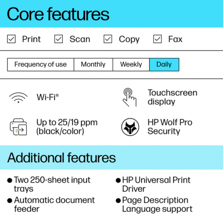 HP Officejet Pro 9130b All-in-One - Multifunction printer - colour - ink-jet - Legal (216 x 356 mm) (original) - A4 / Legal (media) - up to 23 ppm (copying) - up to 25 ppm (printing) - 250 sheets - 33.6 Kbps - USB 2.0, LAN, USB host, Wi-Fi(ac) - 25