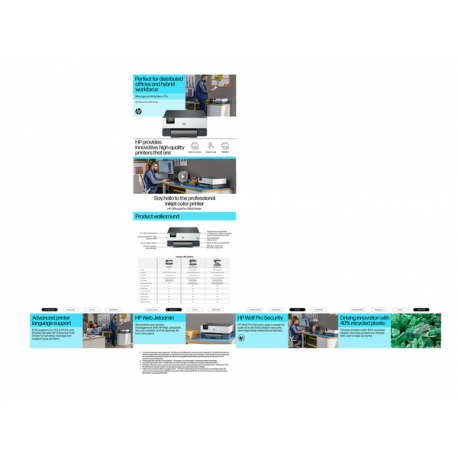 HP Officejet Pro 9110b All-in-One - Multifunction printer - colour - ink-jet - Legal (216 x 356 mm) (original) - A4 / Legal (media) - up to 20 ppm (printing) - 250 sheets - USB 2.0, LAN, USB 2.0 host, Wi-Fi(ac), Bluetooth - cement - 6