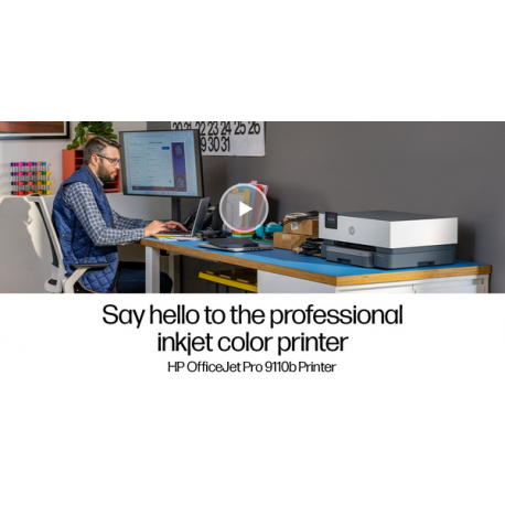HP Officejet Pro 9110b All-in-One - Multifunction printer - colour - ink-jet - Legal (216 x 356 mm) (original) - A4 / Legal (media) - up to 20 ppm (printing) - 250 sheets - USB 2.0, LAN, USB 2.0 host, Wi-Fi(ac), Bluetooth - cement - 17