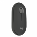 Logitech Pebble 2 M350s - Mouse - optical - 3 buttons - wireless - Bluetooth 5.2 LE - tonal graphite