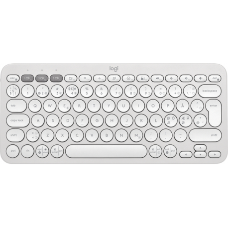 Logitech Pebble Keys 2 K380s - Keyboard - wireless - Bluetooth LE - QWERTY - Nordic (Danish / Finnish / Norwegian / Swedish) - tonal white - 0