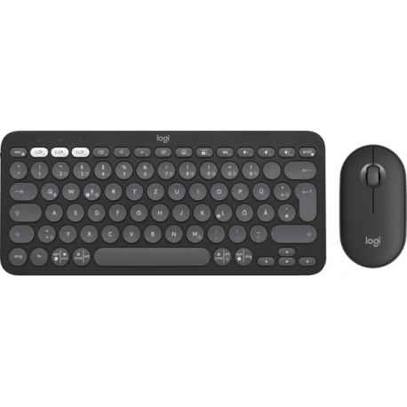 Logitech Pebble 2 Combo - Keyboard and mouse set - wireless - Bluetooth LE - QWERTZ - German - tonal graphite - 0