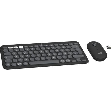 Logitech Pebble 2 Combo - Keyboard and mouse set - wireless - Bluetooth LE - QWERTZ - German - tonal graphite - 5