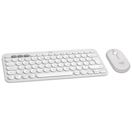 Logitech Pebble 2 Combo - Keyboard and mouse set - wireless - Bluetooth LE - QWERTY - US International - tonal white - 2